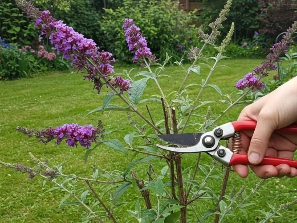 Pruning buddleia butterfly is good for maintaining the health of this plant