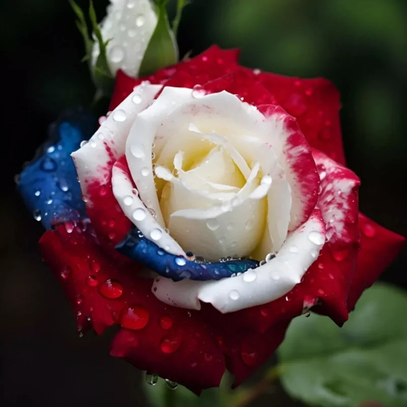 20 Pcs Patriot Rose Seeds - Three-Color Climbing Rose Seeds for Outdoor Garden - Image 1