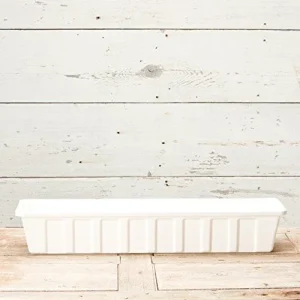 30 Inch White Plastic Flower Box Planter - Indoor/Outdoor Polypropylene - Image 2