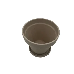 4 inch Granite Clay Pot with Saucer - Ideal for Plants & Crafts - Image 2