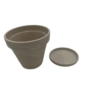 4 inch Granite Clay Pot with Saucer - Ideal for Plants & Crafts - Image 3