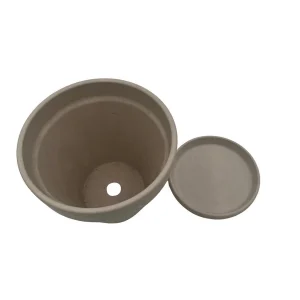 4 inch Granite Clay Pot with Saucer - Ideal for Plants & Crafts - Image 4