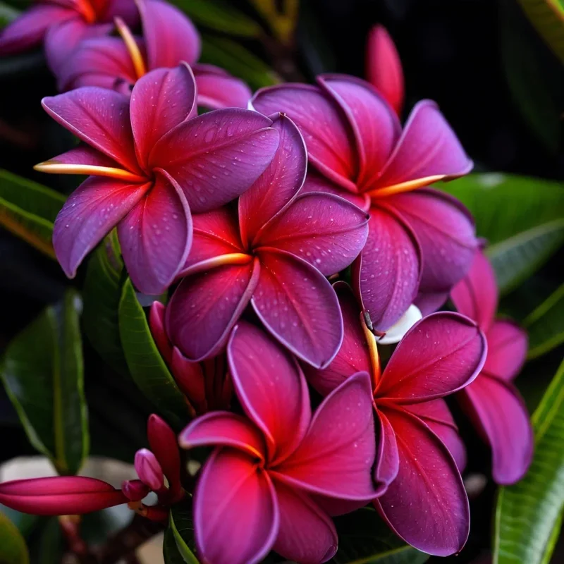 5 Black Purple Plumeria Flower Seeds - Hawaiian Perennial Bloom - Image 1