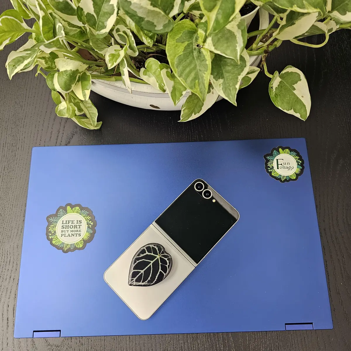 Acrylic Leaf Design Phone Stand - Foldable & Stylish Grip Holder - Garden Accessory - Image 5