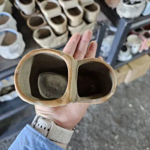 Ceramic Double Planter - Rustic Succulent Pot - Small Indoor Plant Container - Wabi Sabi Minimalist Pottery - Image 5