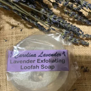 Exfoliating Loofah Soap Bar with Essential Oils - Lavender or Patchouli & Orange, 4.3 oz - Image 2