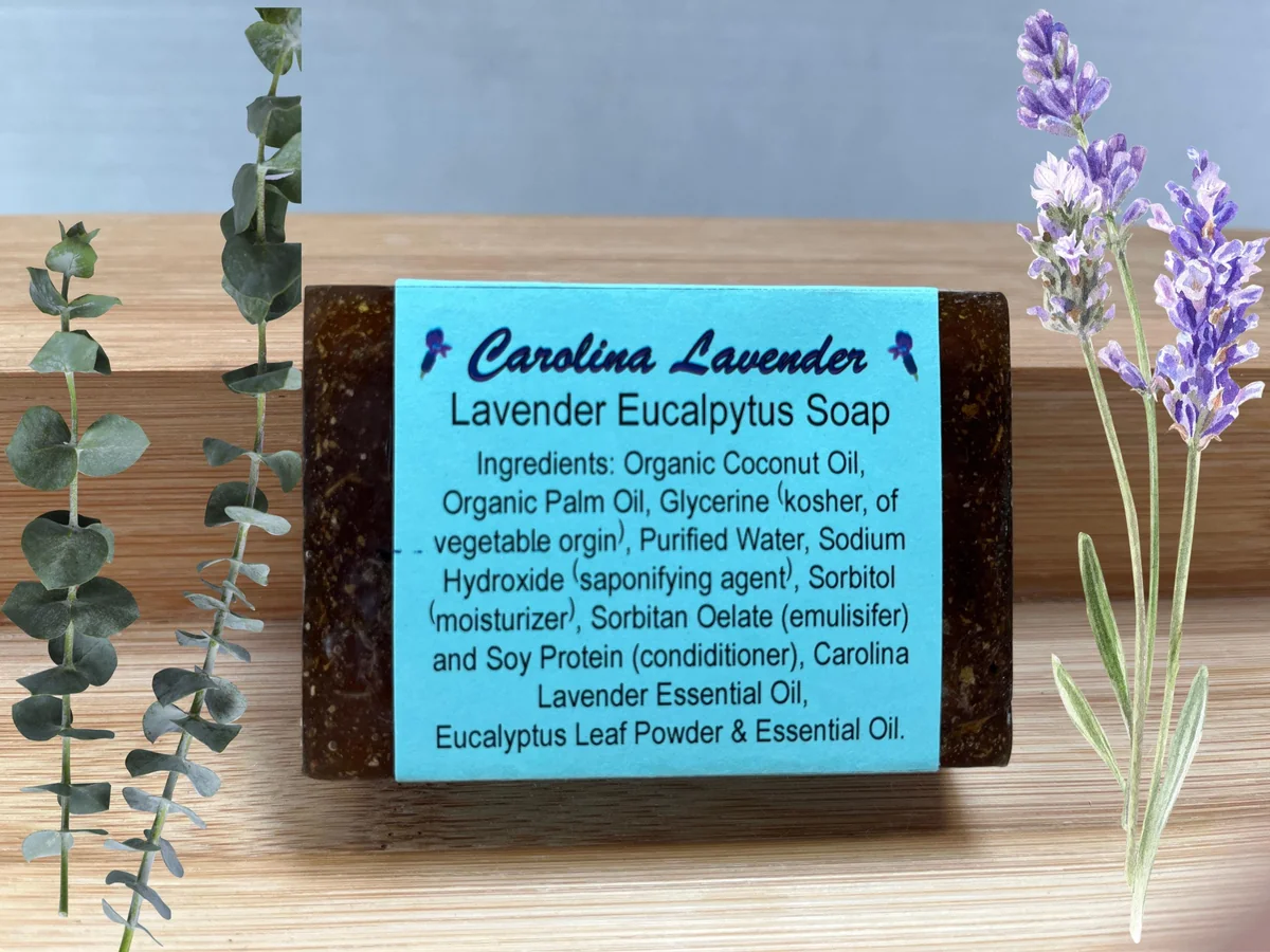 Lavender Eucalyptus Bar Soap - Handcrafted Glycerin Soap, 4 oz - Image 1