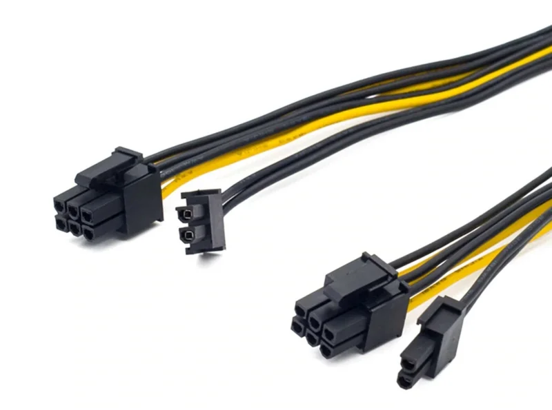 PCI Express 8-Pin to Dual (6+2 Pin) GPU Video Card Power Adapter Cable - Black - Image 3