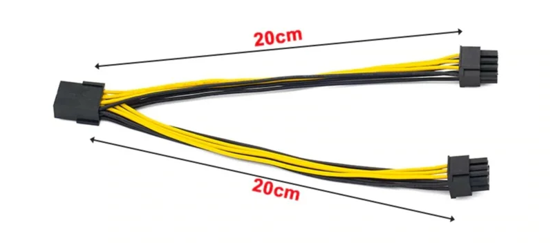 PCI Express 8-Pin to Dual (6+2 Pin) GPU Video Card Power Adapter Cable - Black - Image 6