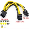PCI Express 8-Pin to Dual (6+2 Pin) GPU Video Card Power Adapter Cable - Black - Image 1