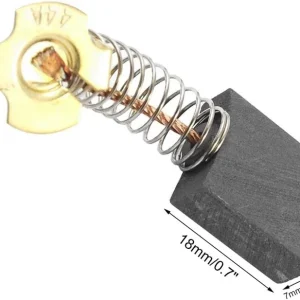 Power Tool Carbon Brushes - 18mm x 17mm x 7mm Replacement Pair - Image 1