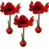 Red Waxed Amaryllis Bulbs 3 Pack - 28/30cm - No Water Holiday Decoration - Image 1