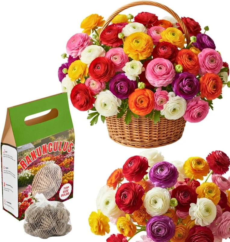 30 Ranunculus Bulbs Mixed Colors – Flower Corms for Outdoor Gardens - Image 2