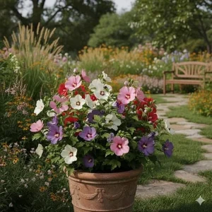 5 Althea Rose of Sharon Seedlings Bare Root 1-2 Ft Tall Outdoor Multicolor Flowering Shrub - Image 3