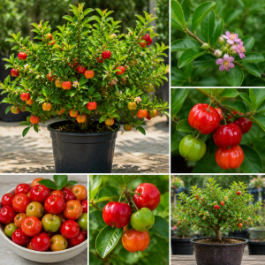 Barbados Cherry Tree Live Plant, 12-18 inch Tall, Edible Cherry for Outdoor Growing