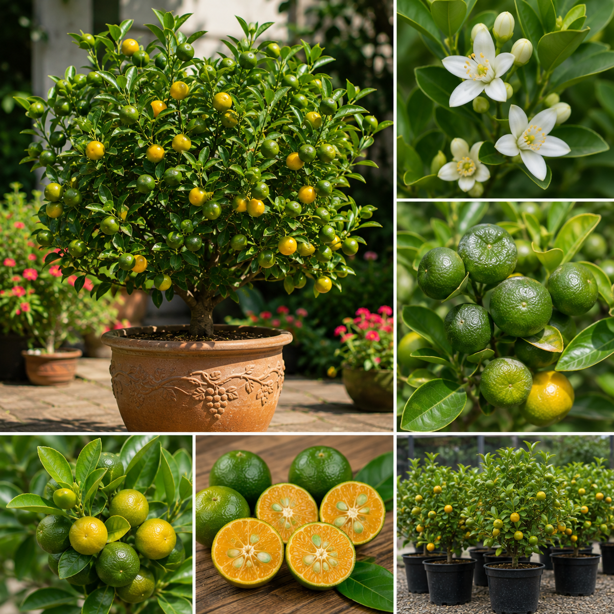 Calamansi Tree Live Plant - 3 Gallon Pot, Fruit Bearing Calamondin Citrus for Patio & Garden