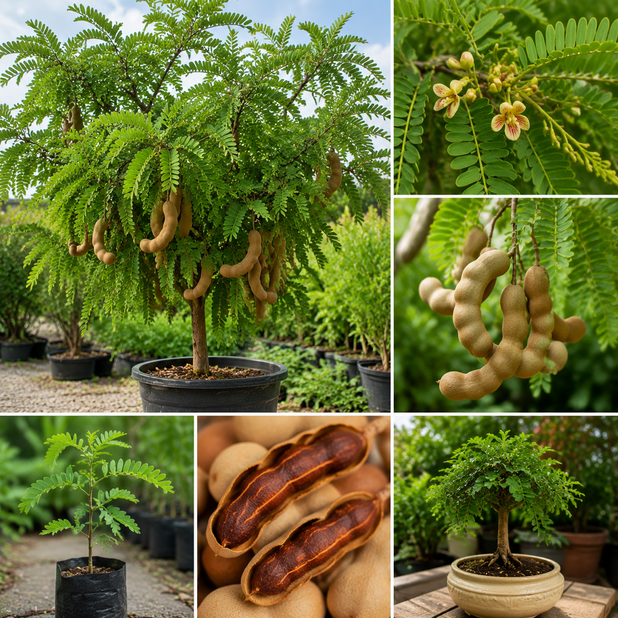 Tamarind Tree Live Plant – 5-8 Inch Tall Outdoor Fruit Plant