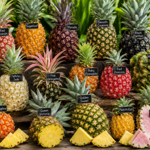 Set of 2 Pineapple Plants Live, 4-8 Inch Tall Tropical Fruit Shrubs for Outdoor