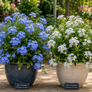2 Blue Plumbago Live Plants, 4-8'' Tall, Flowering Vine Shrub, Outdoor