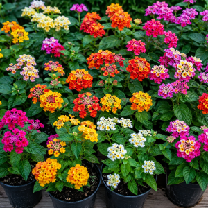 Lantana Live Plants 4-Pack, Hardy Flowering Perennial for Outdoor Planting, 4-8 Inches Tall, Mixed Blooms