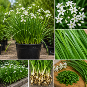 10 Garlic Chives Live Plants for Outdoor Planting, Well Rooted Heirloom Leek