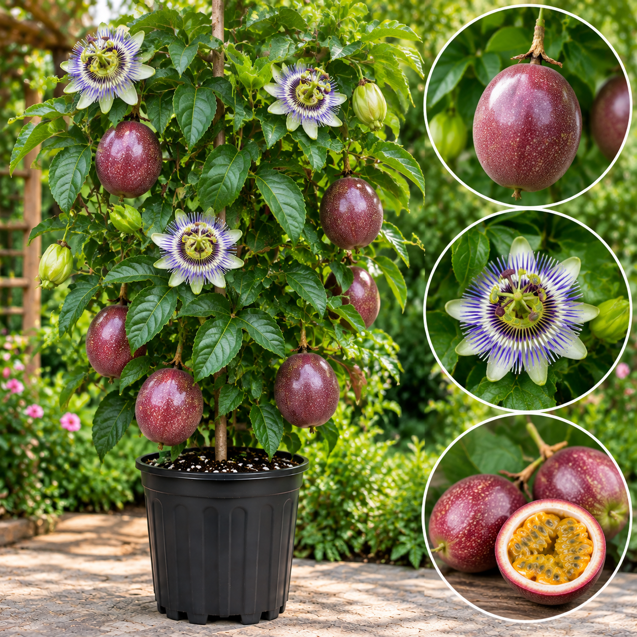2 Passion Fruit Plant, Passion Fruit Tree, Purple Passion Fruit - Yellow