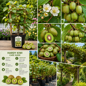 2 Hardy Kiwi Plants Live, Well-Rooted Starter Plants, 5-9" Tall, Zones 4-9