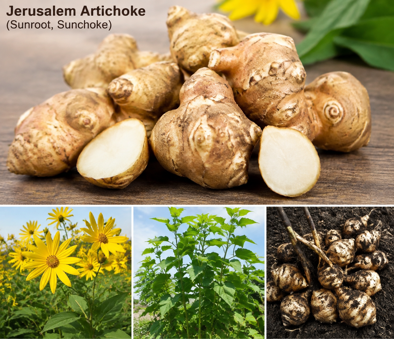 Jerusalem Artichoke Tubers for Planting - 5 Sunchokes - Hardy Perennial Edible Roots