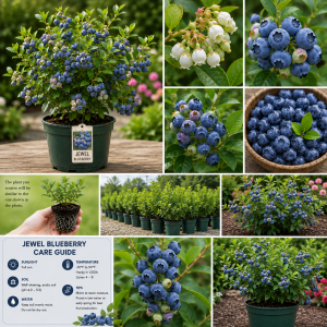 Jewel Blueberry Live Plant - Set of 2 Bushes, 5-9 Inch Tall, Outdoor Fruit Trees
