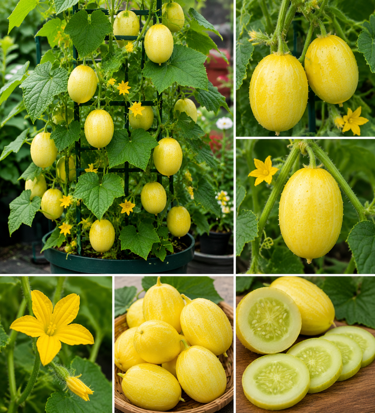 Lemon Cucumber Live Plants (Set of 2) – 3-5 Inches Tall, 4 Inch Pot – Vegetable Plant