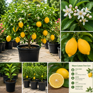 Meyer Lemon Tree Live Plant – 3 Gallon Pot – Already Bearing Fruit – Cold Hardy-No Ship CA