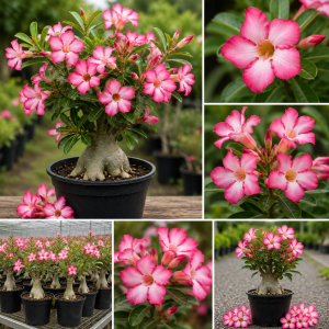 Pink Desert Rose Live Plant - Adenium Obesum Succulent, 4-8 Inches Tall