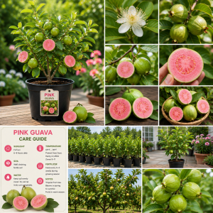 Guava Tree Live Plant - 4-Inch Pot, Sweet White Tropical Fruit, Outdoor & Container