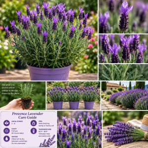 4 Provence Lavender Live Plants - Cold Hardy, Fragrant Perennial Herb, 4-8 Inch Tall
