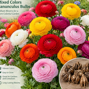 30 Ranunculus Bulbs - Mixed Colors - Fall Planting Corms for Vibrant Spring Blooms
