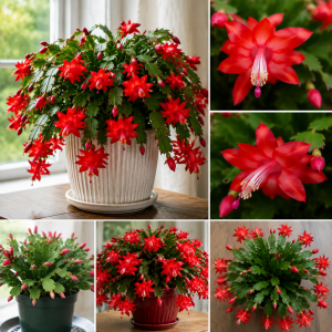 Christmas Cactus Live Plant – 4 inch Pot – Vibrant Single Color Blooms – Indoor/Outdoor