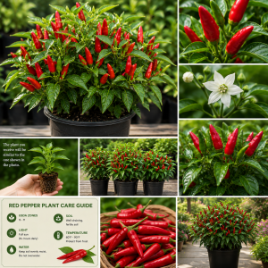 Pepper Live Plant 4 Inch Pot, 2 Per Pot, Small Hot Peppers for Garden & Patio