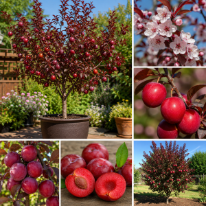 Red Plum Tree Live Plant – 2-3 Years Old – 2-3 Feet Tall – Sweet Red Plum