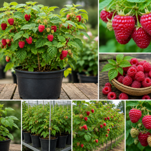 2 Red Thornless Raspberry Live Plants – Sweet Fruit Bush, 4-8" Tall, Cold Hardy