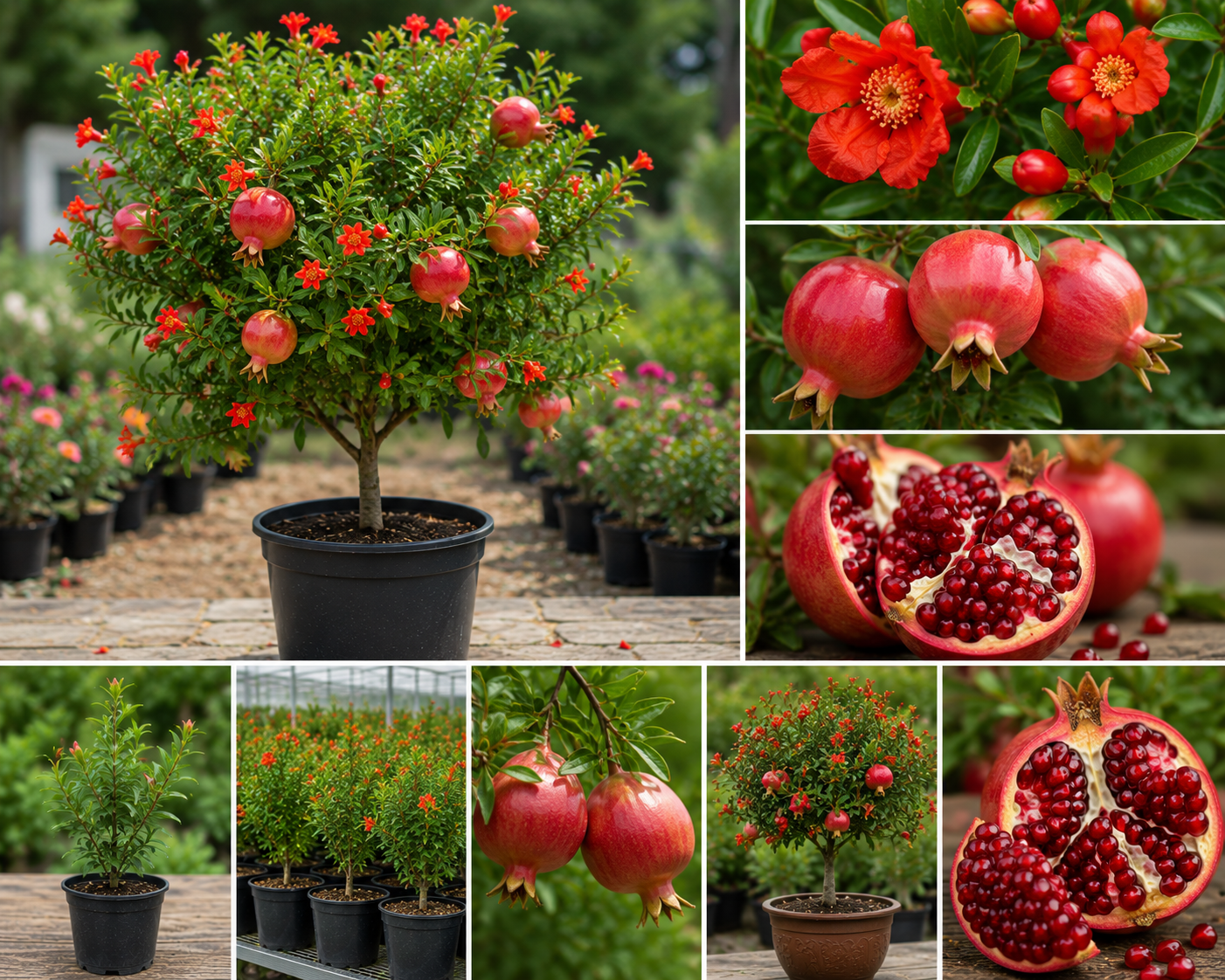 Sweet Pomegranate Live Plant – 5 to 8 Inch Tall Fruit Tree – Outdoor