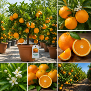 Valencia Orange Tree Live Plant, 1-3 ft Tall, 3 Gallon Pot, Sweet Citrus