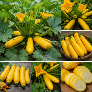 Yellow Zucchini Squash Live Plants - Set of 2, 4 Inch Pot, Vegetable Garden