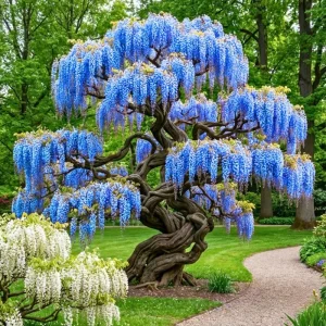 Blue Wisteria Tree Live Plant Seedling - 1 Year Old Outdoor Plant, 6-13