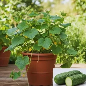 Cucumber Live Plants for Planting - 2 Pack, 4-7 Inches Tall Vegetable Starters - Image 3