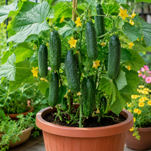 Live Cucumber Plants for Planting - Set of 2, 4-inch Pots, Green, Vegetable