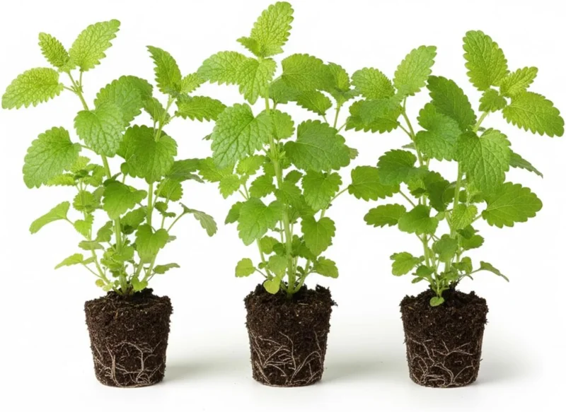 Lemon Balm Live Plants, 3-Pack, 3-6" Tall, Fragrant Herb, Outdoor - Image 1
