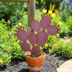 Purple Prickly Pear Cactus Live Plant – 6-8 Inches – Fully Rooted – Outdoor - Image 3