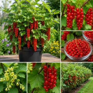 Red Currant Bush Live Plant - Fast Growing Fruit, 6-14" Tall, Outdoor