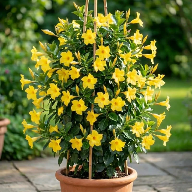 Red Mandevilla Live Plants – 2 Pack Tropical Flowering Vine Starter 4-7" Tall Outdoor - Image 5