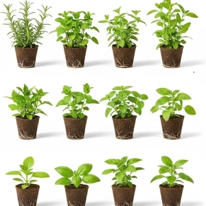 Set of 4 Assorted Live Herb Plants - 3-6 Inch Fragrant Herbs for Garden & Kitchen - Image 1